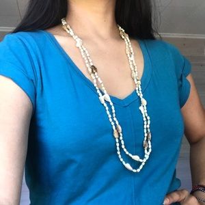 Long mother of pearl necklace